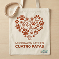 Tote Bag Mi Corazón Late en Cuatro Patas