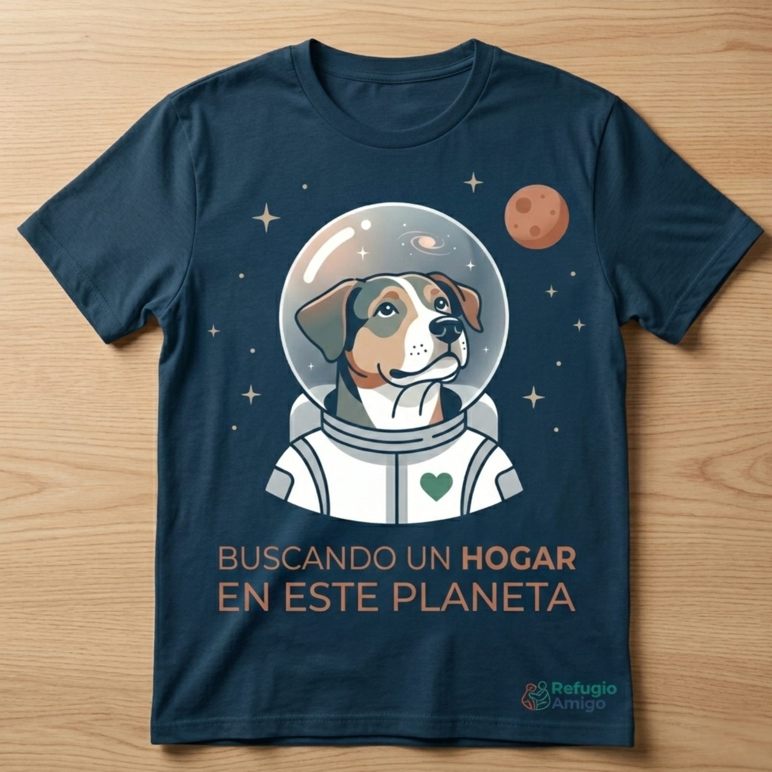 Playera Buscando un Hogar en Este Planeta – Azul Marino