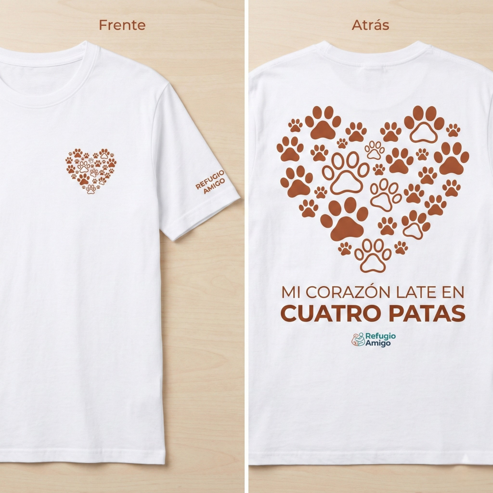 Playera Mi Corazón Late en Cuatro Patas – Blanca