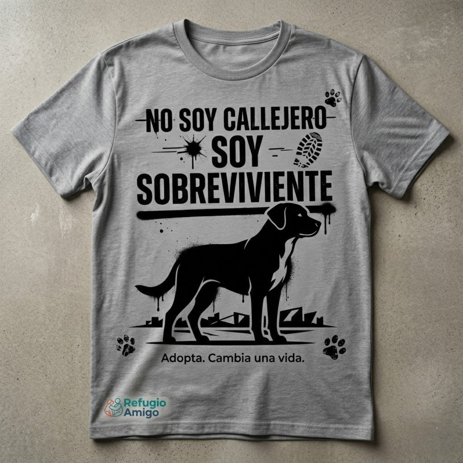 Playera No Soy Callejero, Soy Sobreviviente – Gris